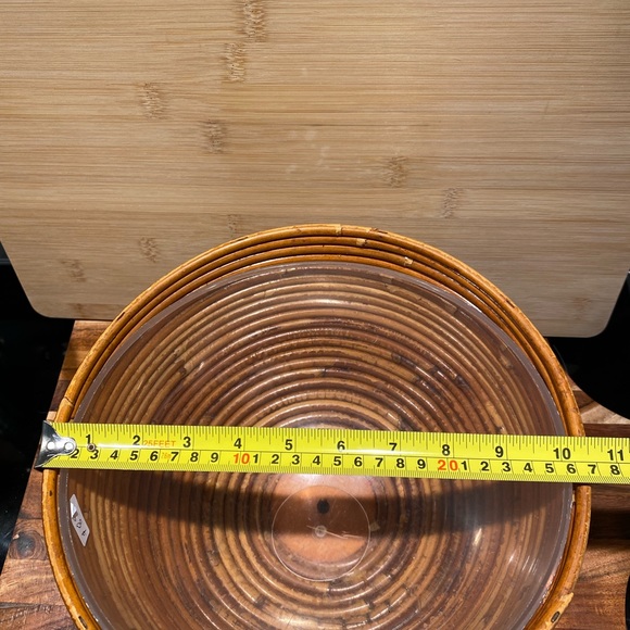 Vintage Mid Century Modern Bamboo Pencil Reed Bowl in style of Gabriella Crespi - Picture 9 of 12